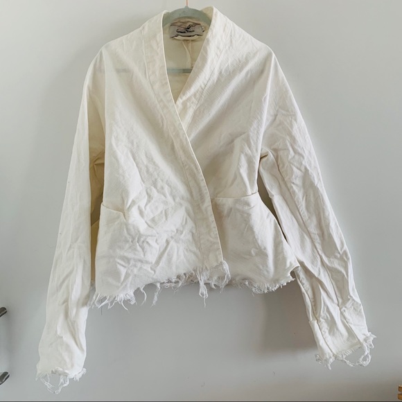 Marques'Almeida Draped Fitted Denim Jacket - Picture 3 of 4